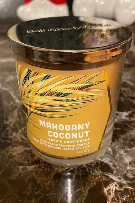 Bath & Body Works Mahogany Coconut Single Wick Candle