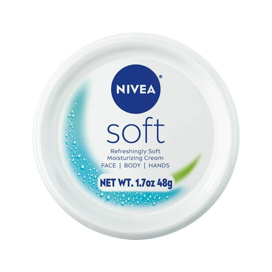 NIVEA Soft Refreshingly Soft Moisturizing Cream for Face, Body and Hands, Jojoba Oil, 1.7 oz