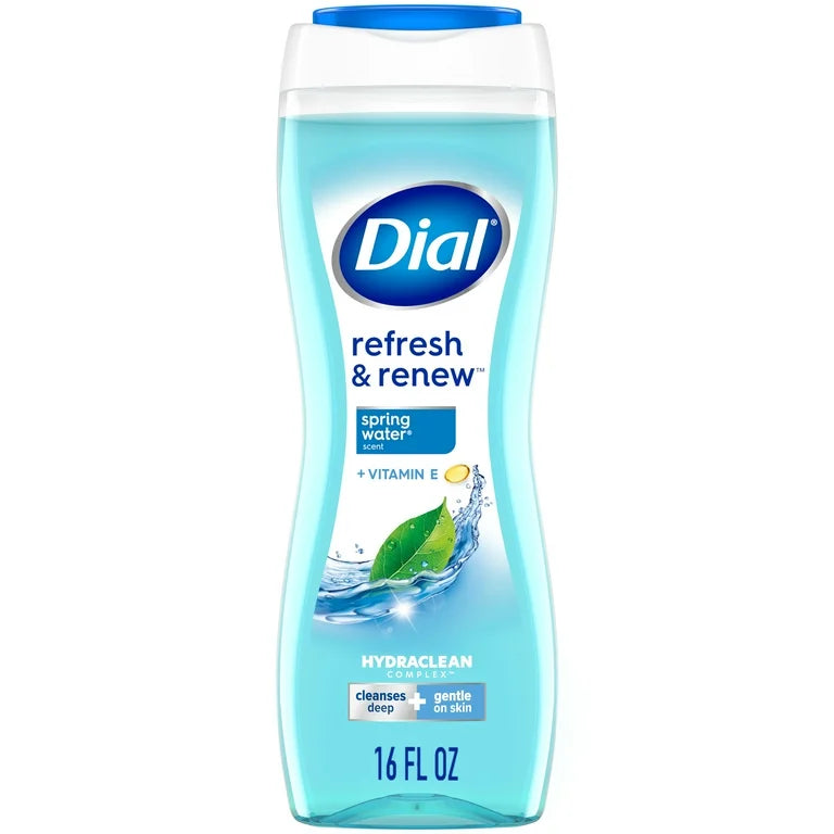 Gel de baño Dial, agua de manantial refrescante y renovadora, 16 fl oz***