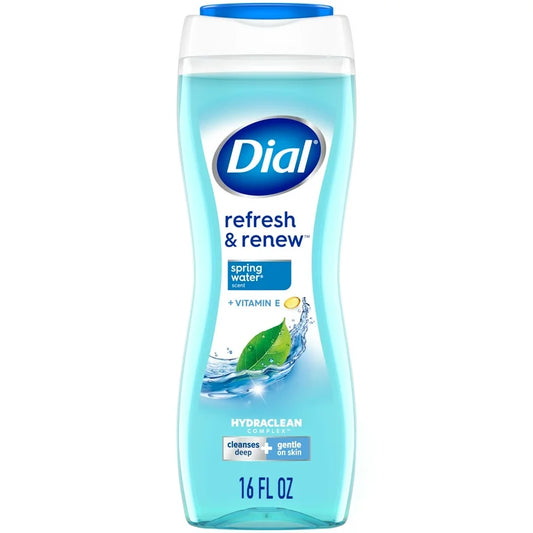 Gel de baño Dial, agua de manantial refrescante y renovadora, 16 fl oz***