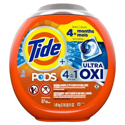 Tide PODS Ultra OXI Laundry Detergent Pacs, 57 Count
