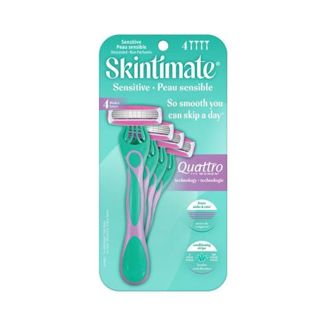 Schick Skintimate 敏感肌膚女用拋棄式刮鬍刀 - 4 克拉