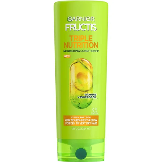 Garnier Fructis Triple Nutrition Nourishing Conditioner with Avocado Oil, 12 fl oz