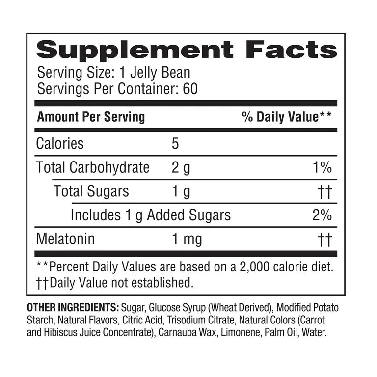 Spring Valley Kids Melatonin Vegetarian Jelly Beans, 1 mg, 60 Count