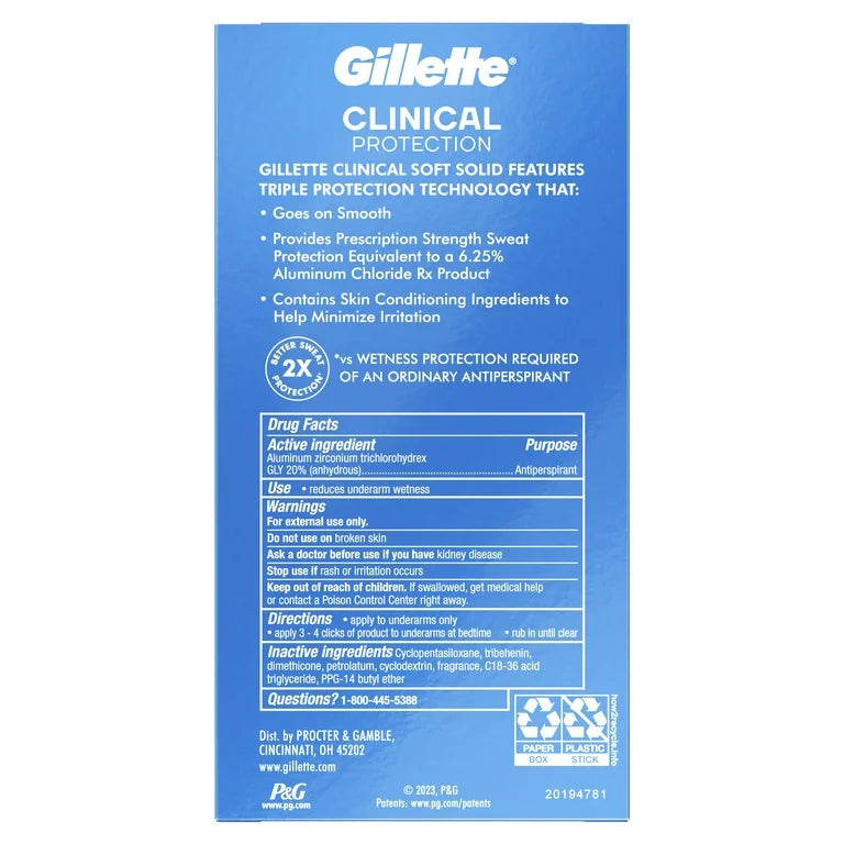 Gillette Clinical Antiperspirant and Deodorant for Men Arctic Ice 2.6oz