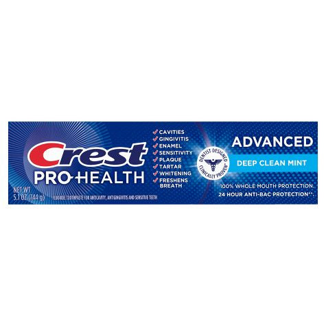 Pasta de dientes Crest Pro-Health Advanced Deep Clean con menta - 5,1 oz***