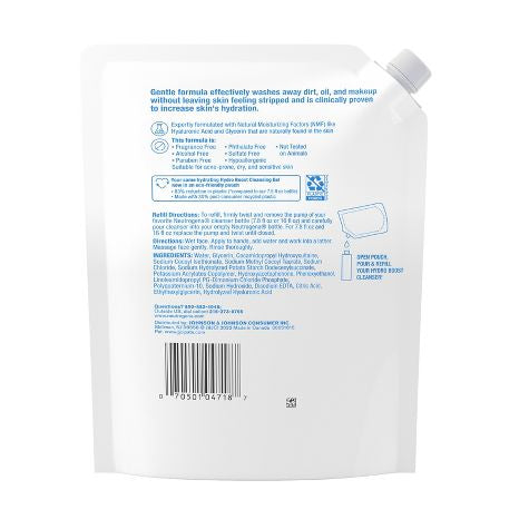 Gel limpiador facial hidratante Hydro Boost de Neutrogena con ácido hialurónico (sin fragancia), 16 onzas líquidas