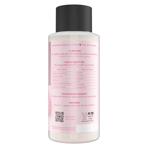 Champú para cabello teñido sin sulfatos Love Beauty and Planet, manteca de murumuru y rosa, 13,5 oz