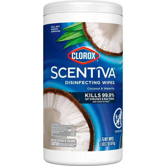 Clorox Scentiva Coconut & Waterlily Disinfecting Wipes - 75ct