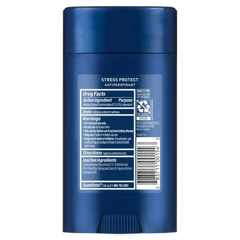 Suave Stress Protect Men’s Antiperspirant Deodorant, Lavender & Cedarwood Scent, 48-Hour Protection, 2.7 oz