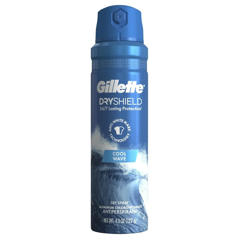 Gillette Dry Spray Antiperspirant and Deodorant for Men Cool Wave 4.3 oz