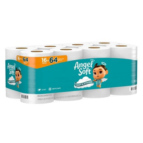 Angel Soft Toilet Paper 16=64 Mega Rolls