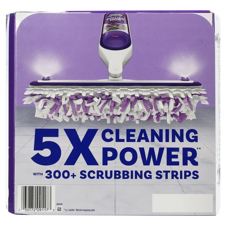 Paquete de recambio para mopa eléctrica Swiffer, limpiador para baldosas, laminado y madera, 5 almohadillas + 1 solución de lavanda