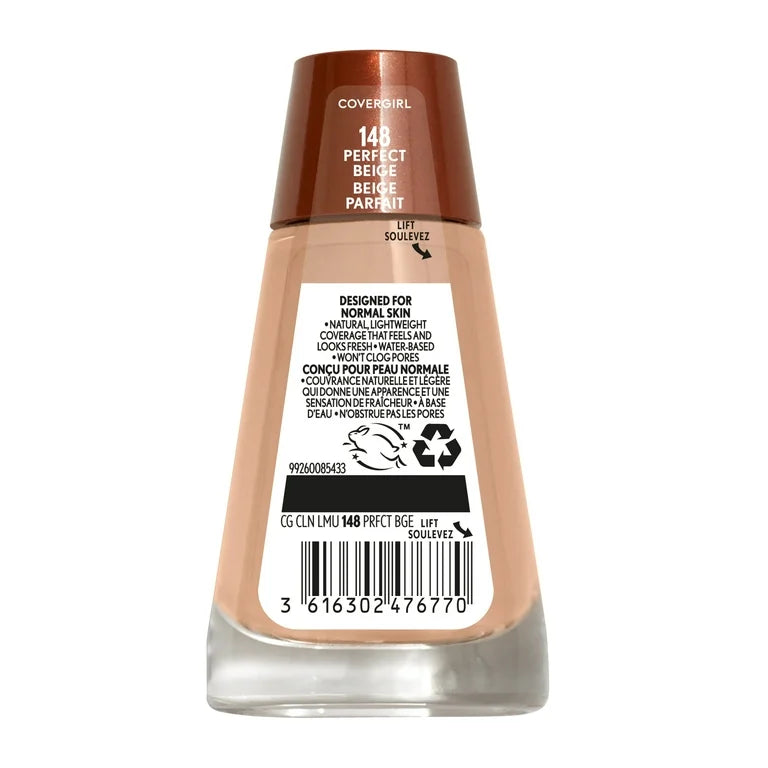 COVERGIRL Clean Liquid Foundation, 148 Perfect Beige, 1 fl oz