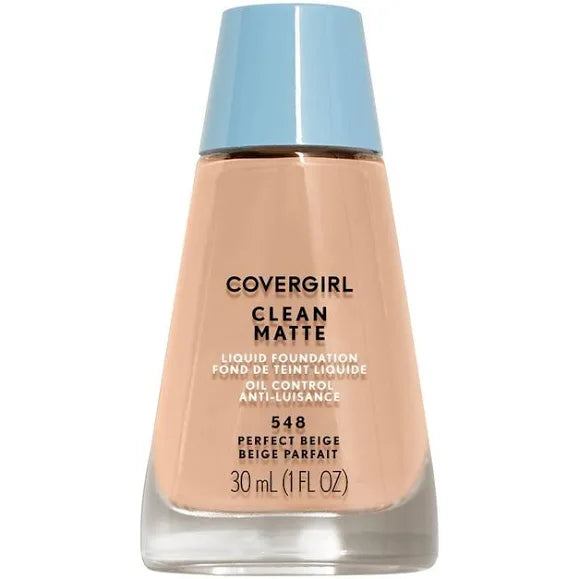 Base de maquillaje líquida Clean Matte de Covergirl en tono beige perfecto 548