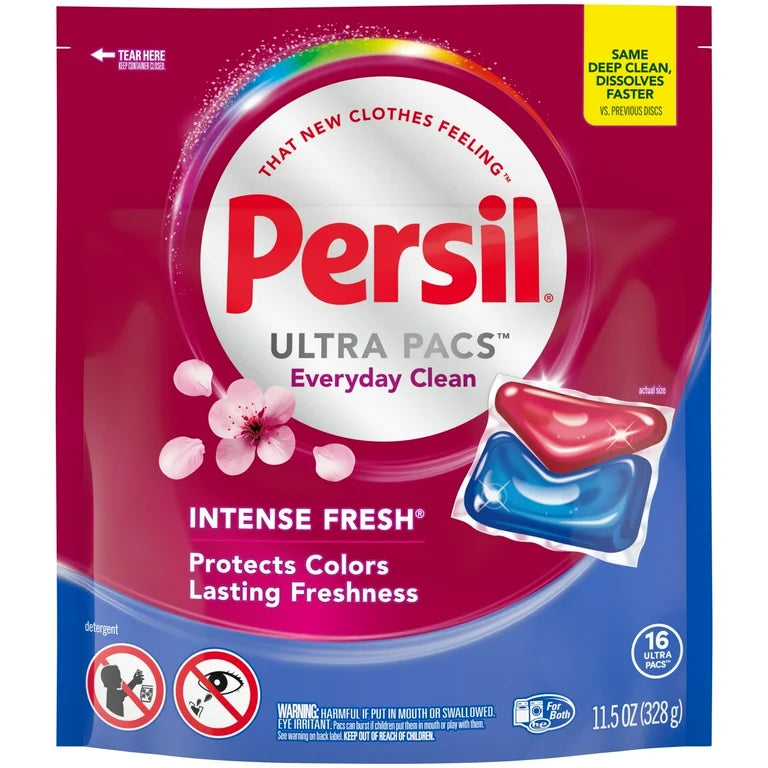 Persil Ultra Pacs Intense Fresh Everyday Clean Laundry Detergent, 16 count