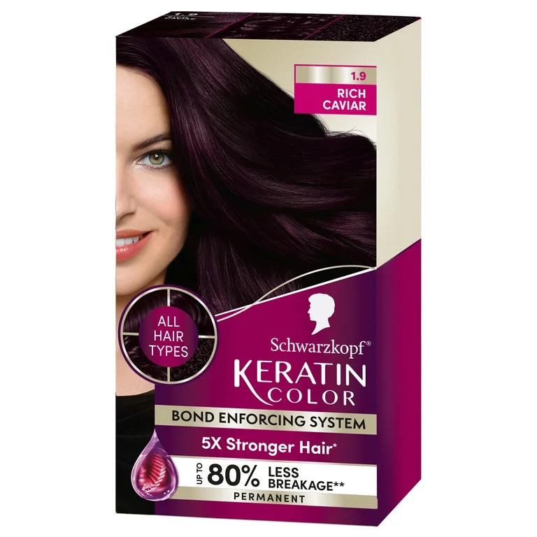 Schwarzkopf Keratin Color Permanent Hair Color Cream, 1 Application (click for options)