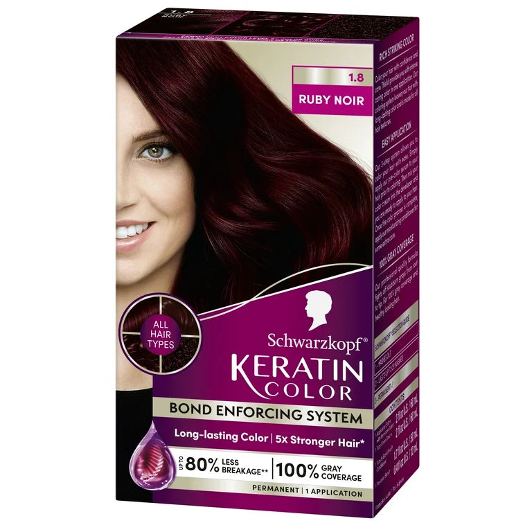 Schwarzkopf Keratin Color Permanent Hair Color Cream, 1 Application (click for options)