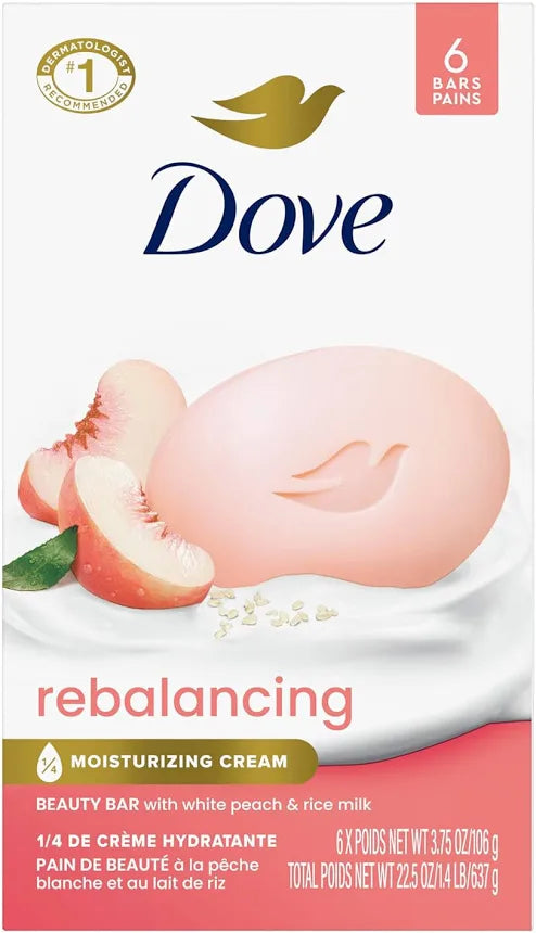 Dove Beauty Bar Soap, Rebalancing, 6 Pack 3.75oz Each
