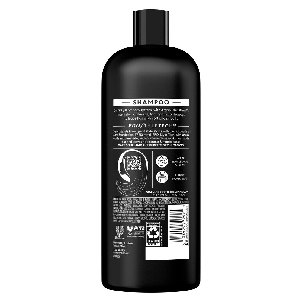 Champú antiencrespamiento Tresemme Silky &amp; Smooth para cabello encrespado, 28 oz