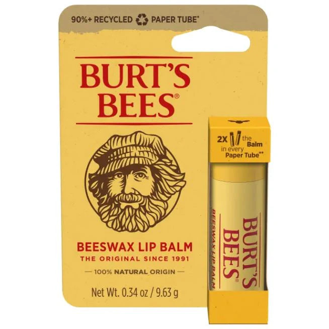 Bálsamo labial de cera de abejas Burt's Bees Tubo de papel original 2X The Balm