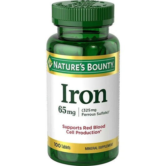 Nature's Bounty Iron Tablets 65mg, 100CT