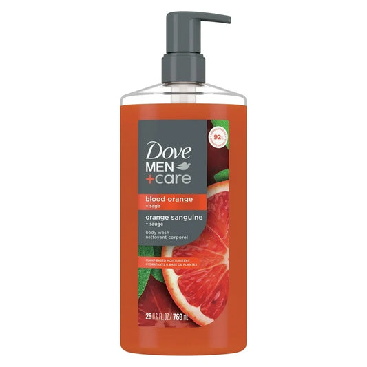 Dove Men+Care Body Wash for Men Blood Orange Plant-Based Cleansers and Moisturizers, 26 oz