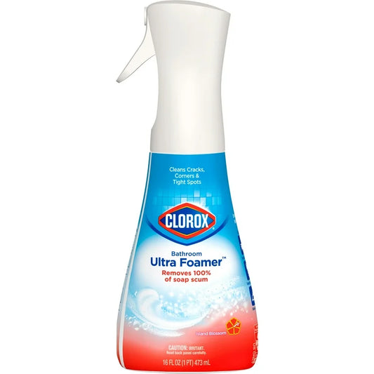 Clorox Bathroom Ultra Foamer Cleaner Spray, Island Blossom, 16 fl oz