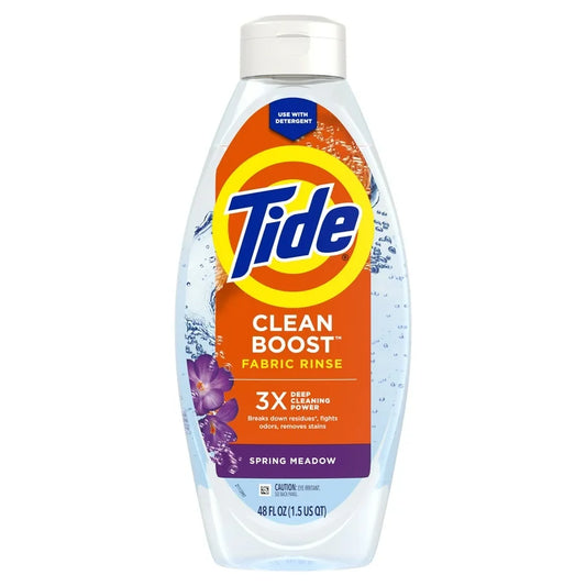 Tide Clean Boost Fabric Rinse, Removes Odors and Residues, Spring Meadow, 48 fl oz, 70 Loads