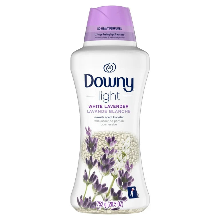 Perlas potenciadoras del aroma de la ropa Downy Light para lavadora, lavanda blanca, 26,5 oz