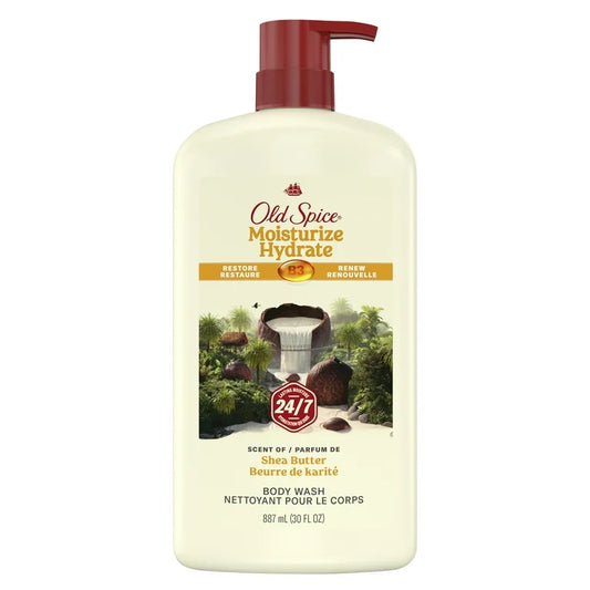 Old Spice Men's Body Wash Moisturize with Shea Butter, All Skin Types, 30 fl oz