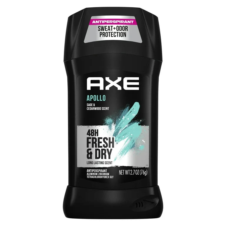 Axe Apollo Long Lasting Men's Antiperspirant Deodorant Stick, Sage and Cedarwood, 2.7 oz