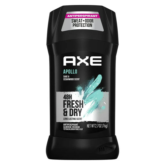 Axe Apollo Long Lasting Men's Antiperspirant Deodorant Stick, Sage and Cedarwood, 2.7 oz