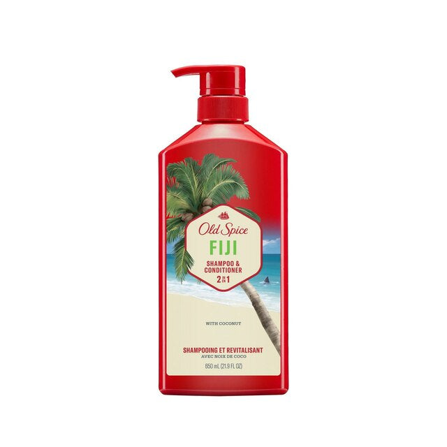 Old Spice 2in1 Mens Shampoo and Conditioner, All Hair Types, Fiji, 22 fl oz