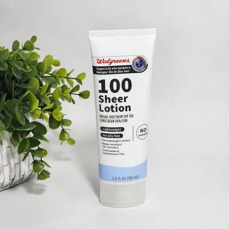 Walgreens Sheer Sunscreen Lotion SPF 100