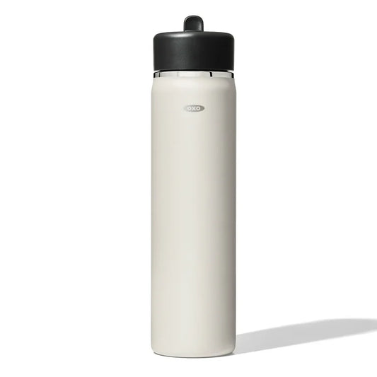 OXO Strive 24 oz. Insulated Wide Mouth Water Bottle with Straw Lid - Quartz