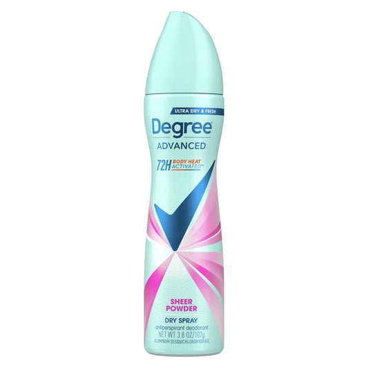 Degree Advanced Long Lasting Women's Antiperspirant Deodorant Dry Spray, Sheer Powder, 3.8 oz