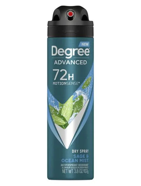 Degree Advanced 72-Hour Antiperspirant & Deodorant Dry Spray, Sage & Ocean Mist, 3.8 OZ