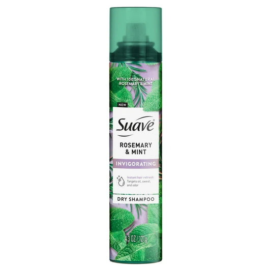 Suave Rosemary & Mint Invigorating Dry Shampoo, for Instantly Reviving Oily Hair, 4.3 oz