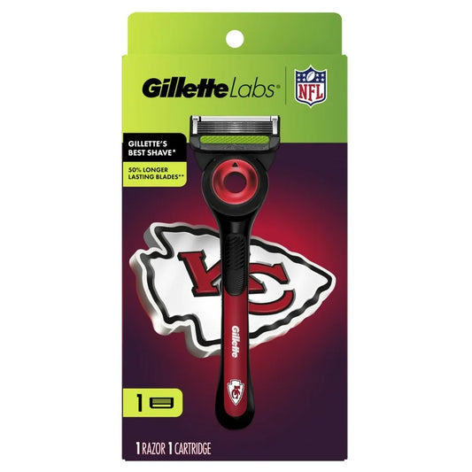 Gillette Labs Official Chiefs Licensed Razor for Men, 1 Handle, 1 Blade Refill