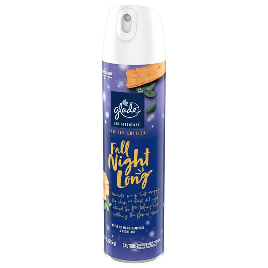 Glade Air Freshener Spray, Fall Decor, Fall Night Long, Fragrance Infused with Essential Oils, 8.3 oz