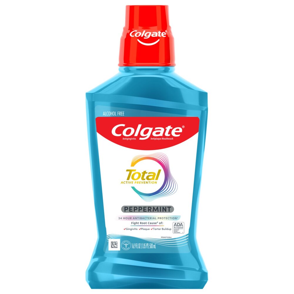 Colgate Total Antigingivitis Antiplaque Mouthwash, Alcohol-Free, Peppermint, 16.9 OZ