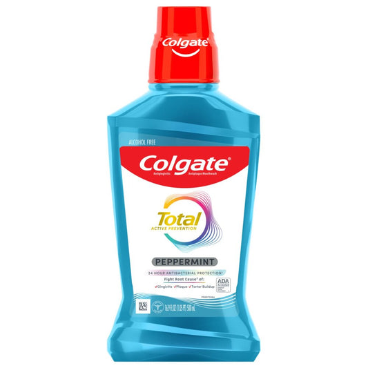 Colgate Total Antigingivitis Antiplaque Mouthwash, Alcohol-Free, Peppermint, 16.9 OZ