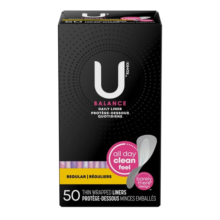 U by Kotex Balance Thin Unscented Panty Liners 50ct Regular