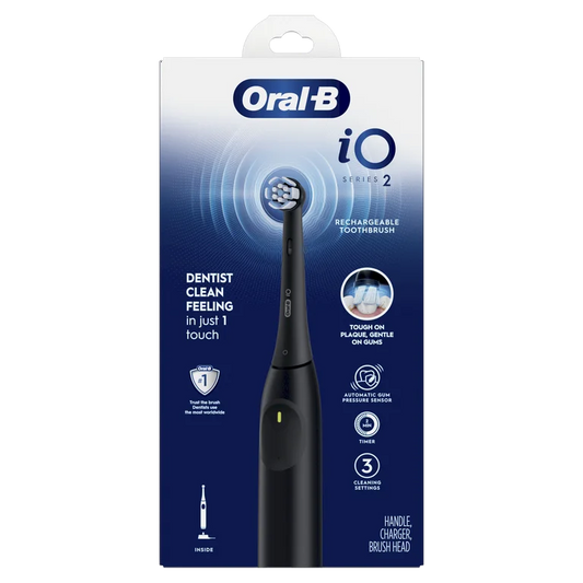 Oral-B iO Series 2 Rechargeable Electric Toothbrush, Night Black with 1 Gentle Care Brush Head