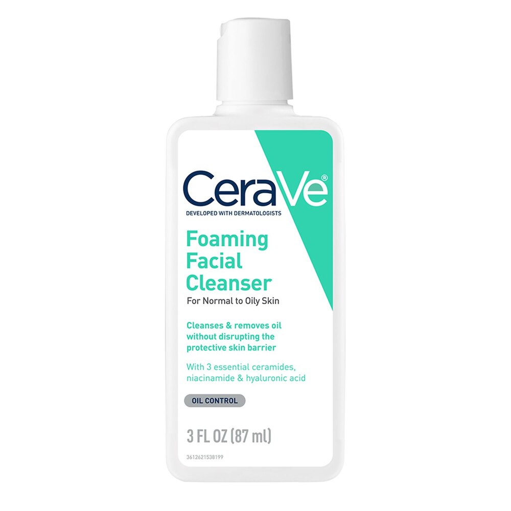 CeraVe Foaming Face Wash, Facial Cleanser for Normal to Oily Skin 3oz