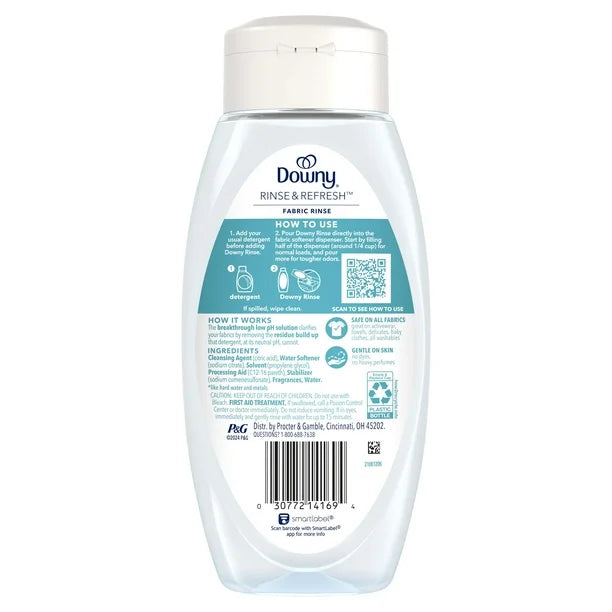 Downy Rinse & Refresh Laundry Odor Remover and Fabric Softener, Cool Cotton, 16 fl oz