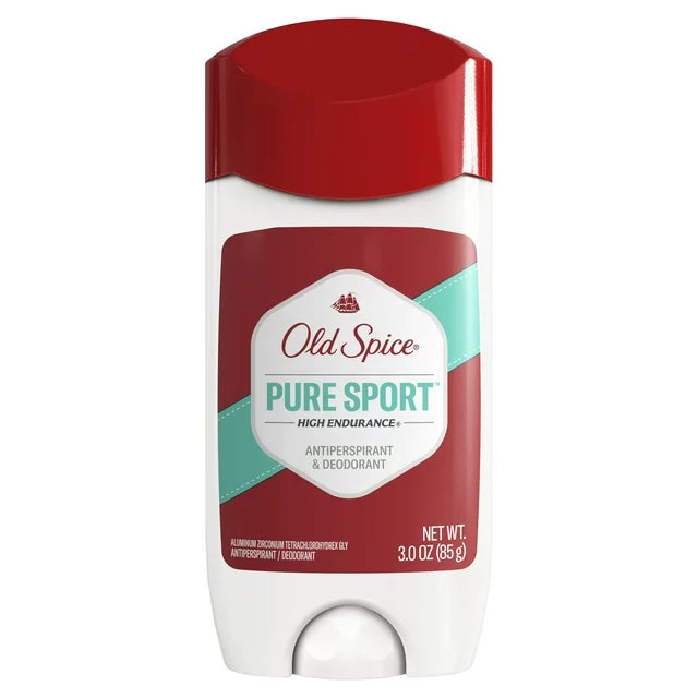 Old Spice 高持久性男士隱形固體止汗劑，純運動香味，3.0 盎司