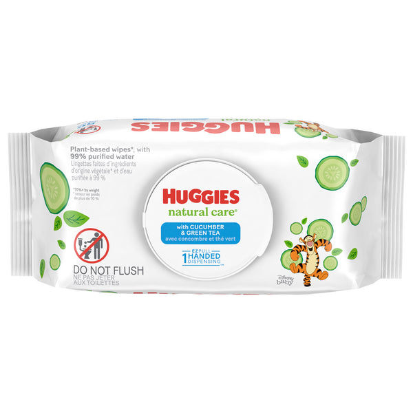 Huggies Natural Care Toallitas de pepino y té verde, 56 unidades 