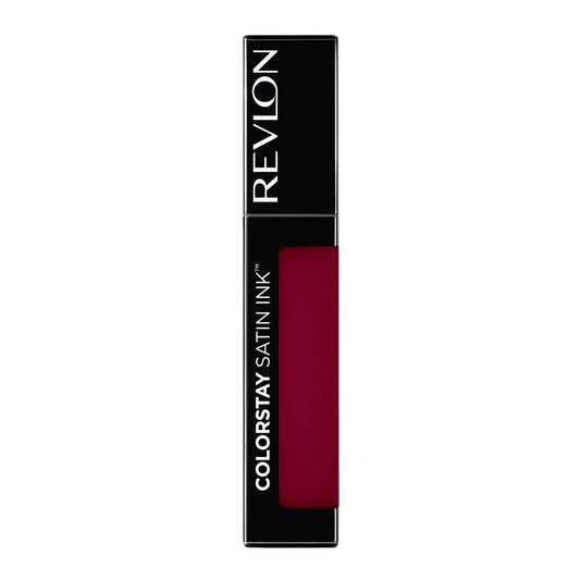 Revlon ColorStay Satin Ink 持久性唇膏，含維生素 E，034 Regal Ruby